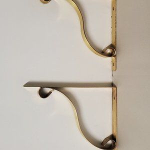 Brass Scroll Design Planter Windchime Brackets Lot of 2 Made In USA